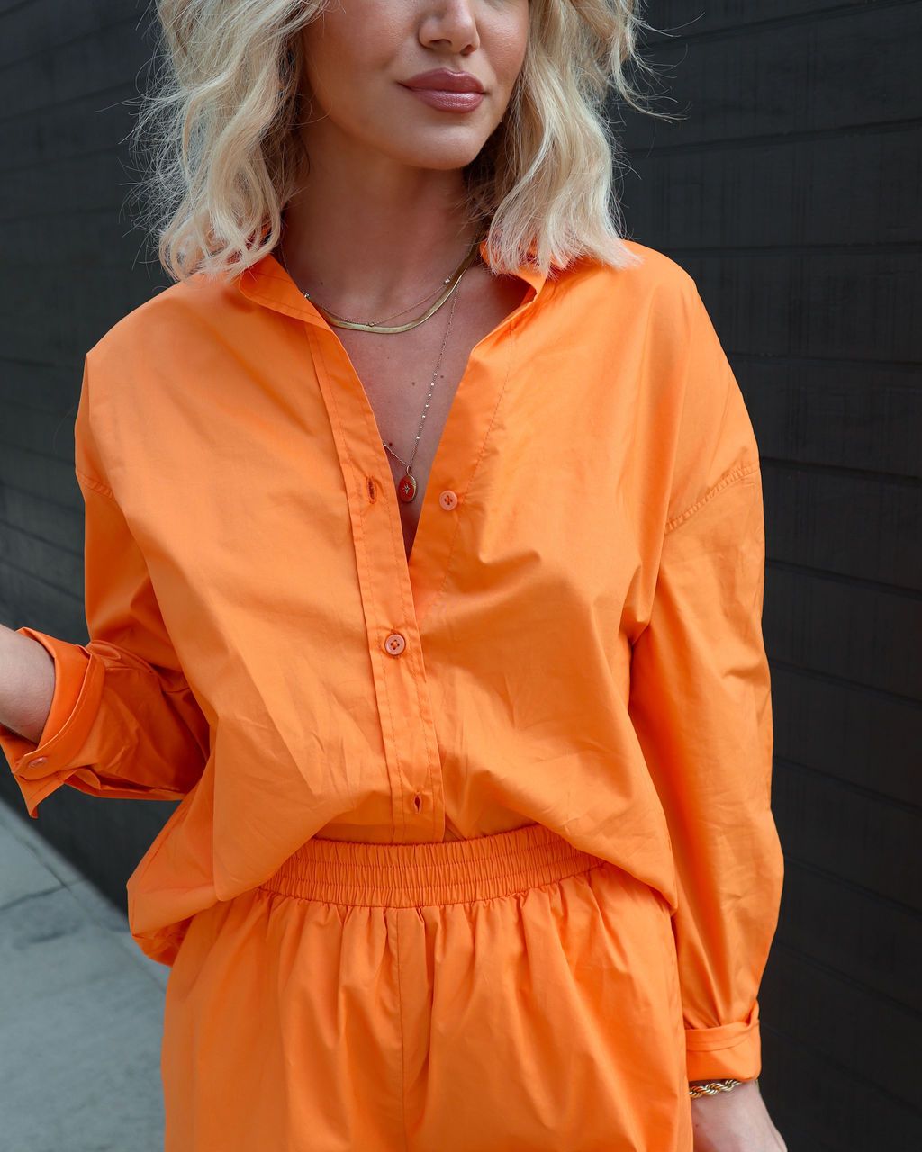 Infinity Cotton Button Down Top - Orange - FINAL SALE sold by Vici product image thumbnail 2
