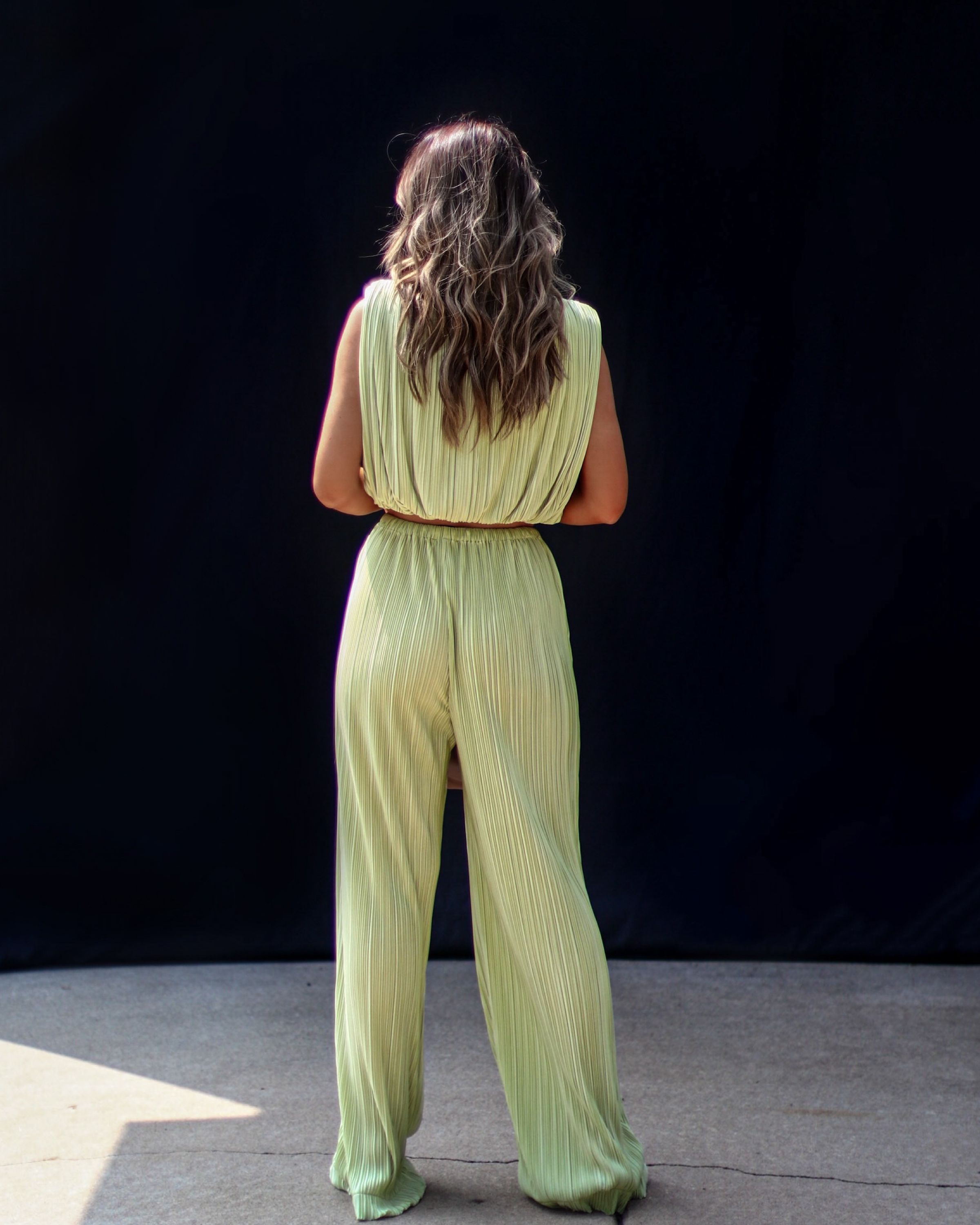 Resort Stay Plisse Wide Leg Pants sold by Vici product image thumbnail 4