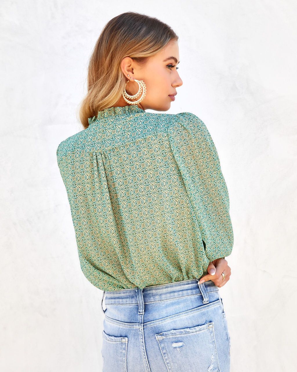 Juliana Printed Ruffle Trim Top sold by Vici product image thumbnail 2