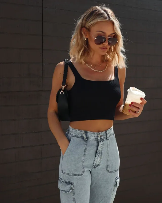Stormi Ribbed Crop Tank sold by Vici