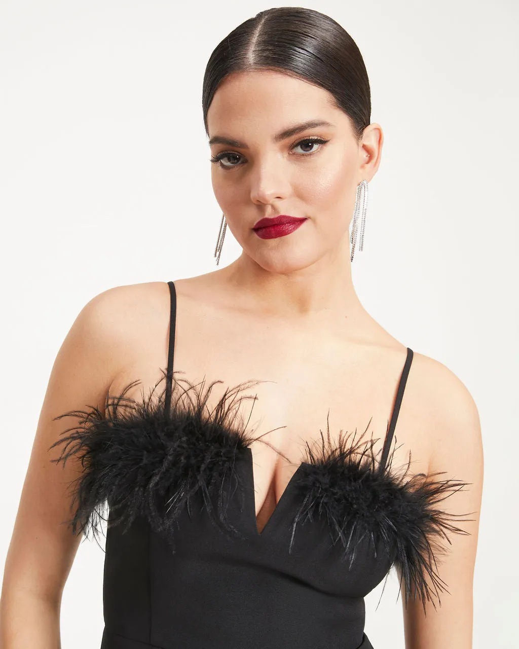 Fancy You Feather Trim Mini Dress sold by Vici product image thumbnail 2