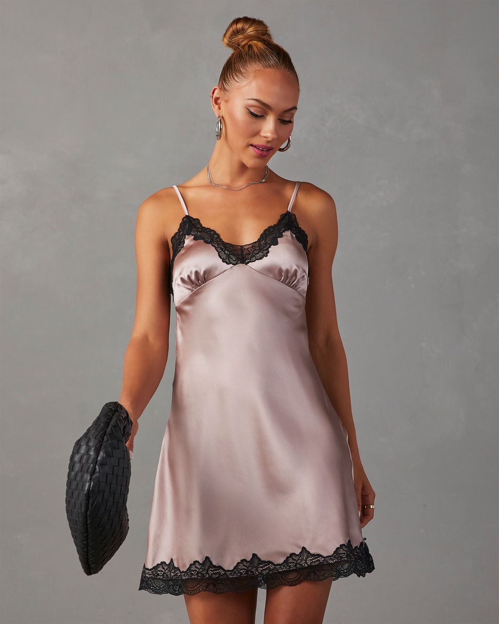 Nanette Satin Slip Mini Dress - Light Mauve sold by Vici product image thumbnail 5