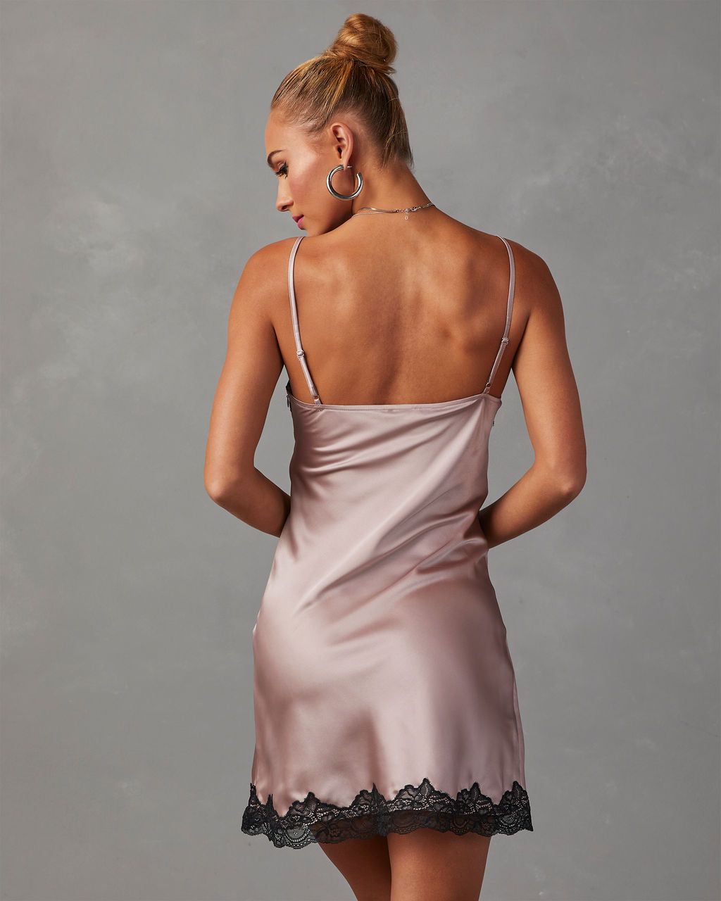 Nanette Satin Slip Mini Dress - Light Mauve sold by Vici product image thumbnail 4