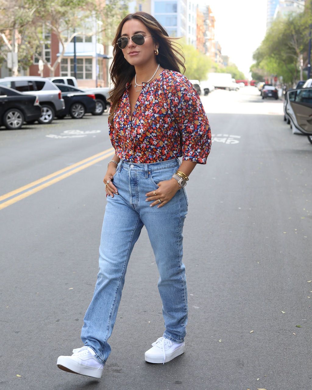 Fall For Spring Floral Button Down Top - FINAL SALE sold by Vici product image thumbnail 3
