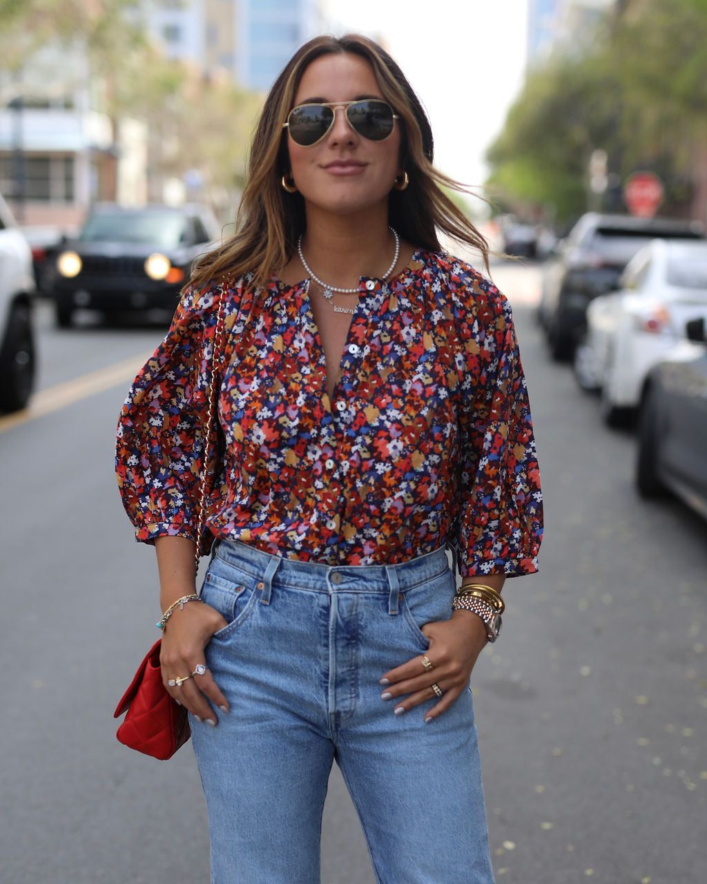 Fall For Spring Floral Button Down Top - FINAL SALE sold by Vici