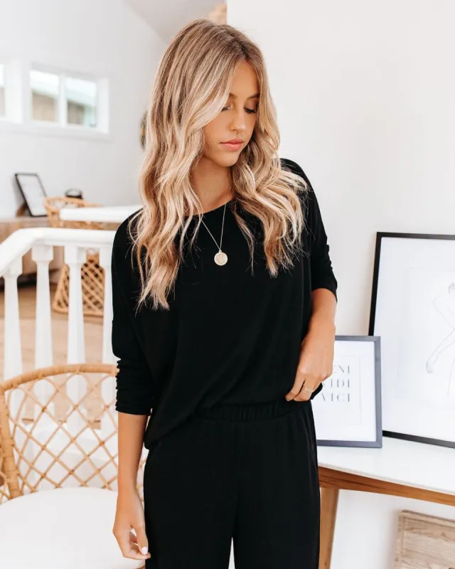 Beauty Sleep Relaxed Knit Top - Black - FINAL SALE sold by Vici
