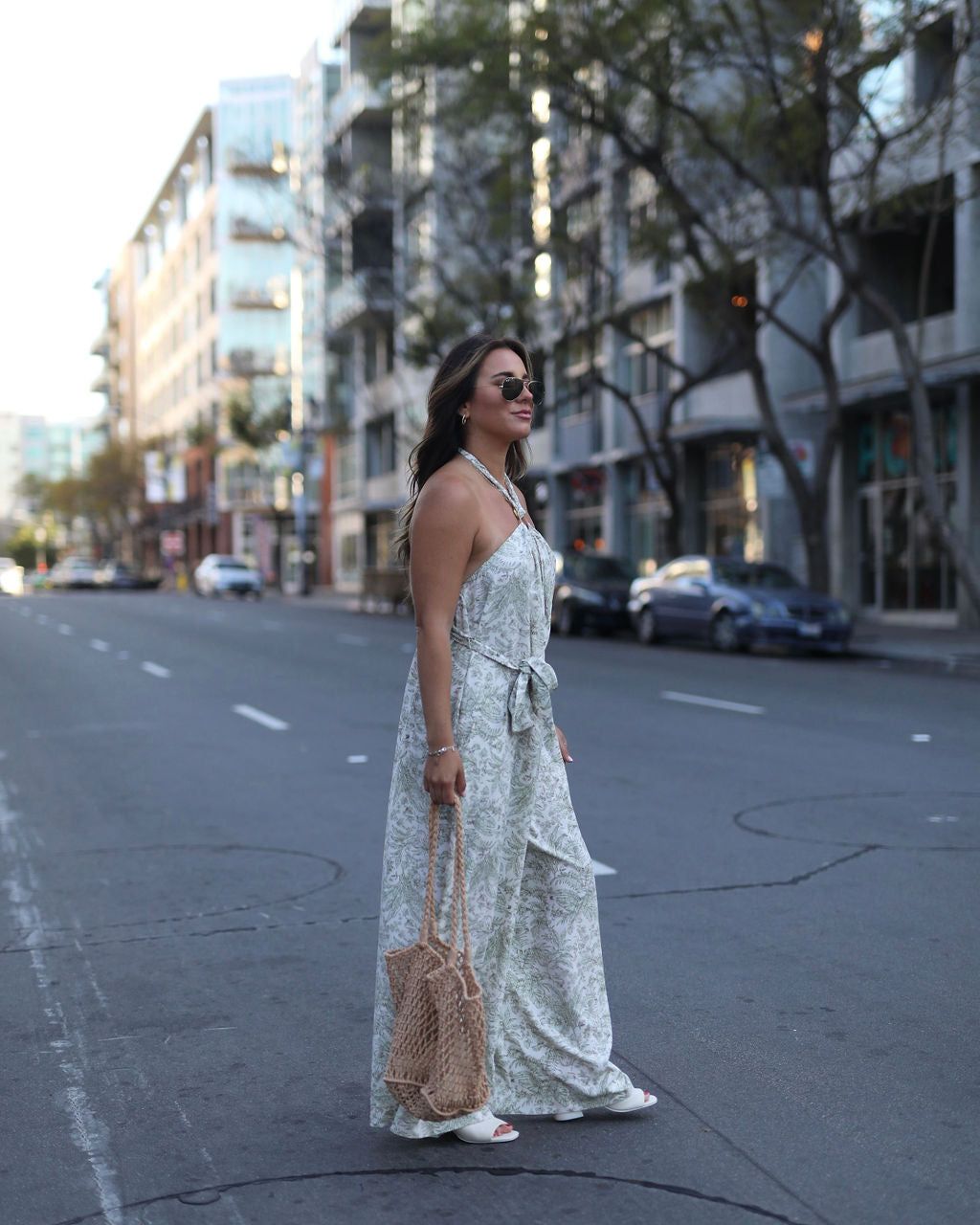 Caribbean Coast Dreams Printed Pocketed Halter Jumpsuit sold by Vici product image thumbnail 3