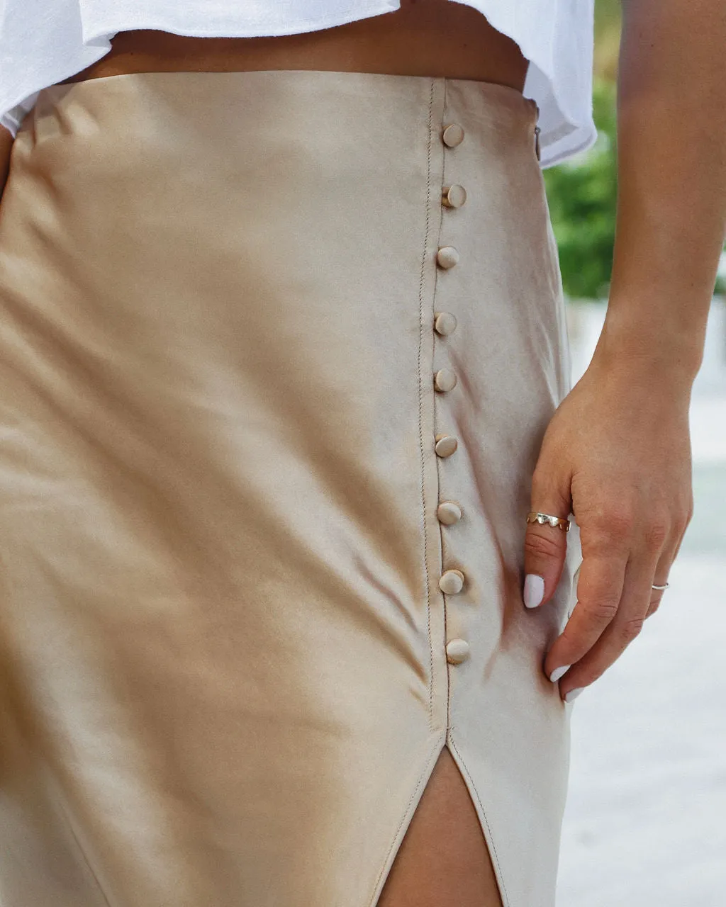 Always Opulent Satin Midi Skirt sold by Vici product image thumbnail 2