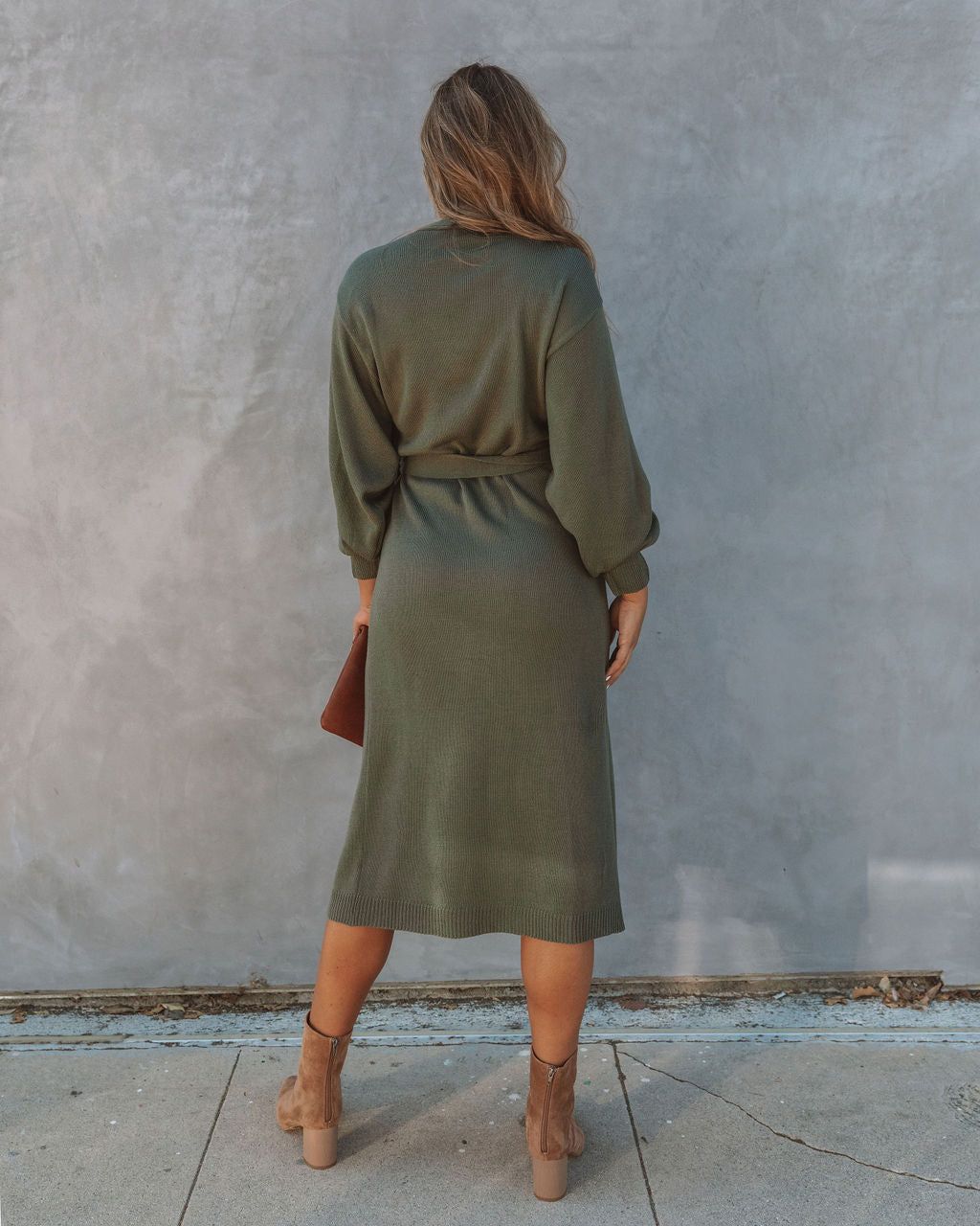 Paloma Wrap Knit Midi Dress - Olive - Final Sale sold by Vici product image thumbnail 2