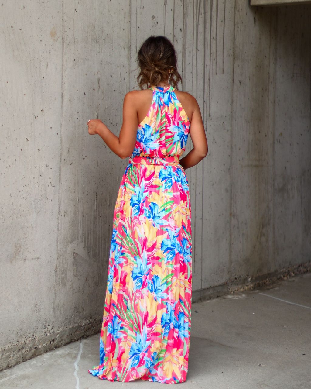 Nami Floral Halter Belted Maxi Dress sold by Vici product image thumbnail 2