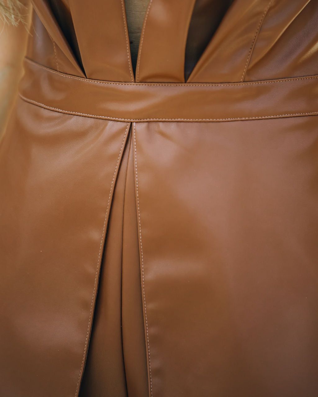 Neville Faux Leather Romper - Toffee - FINAL SALE sold by Vici product image thumbnail 4
