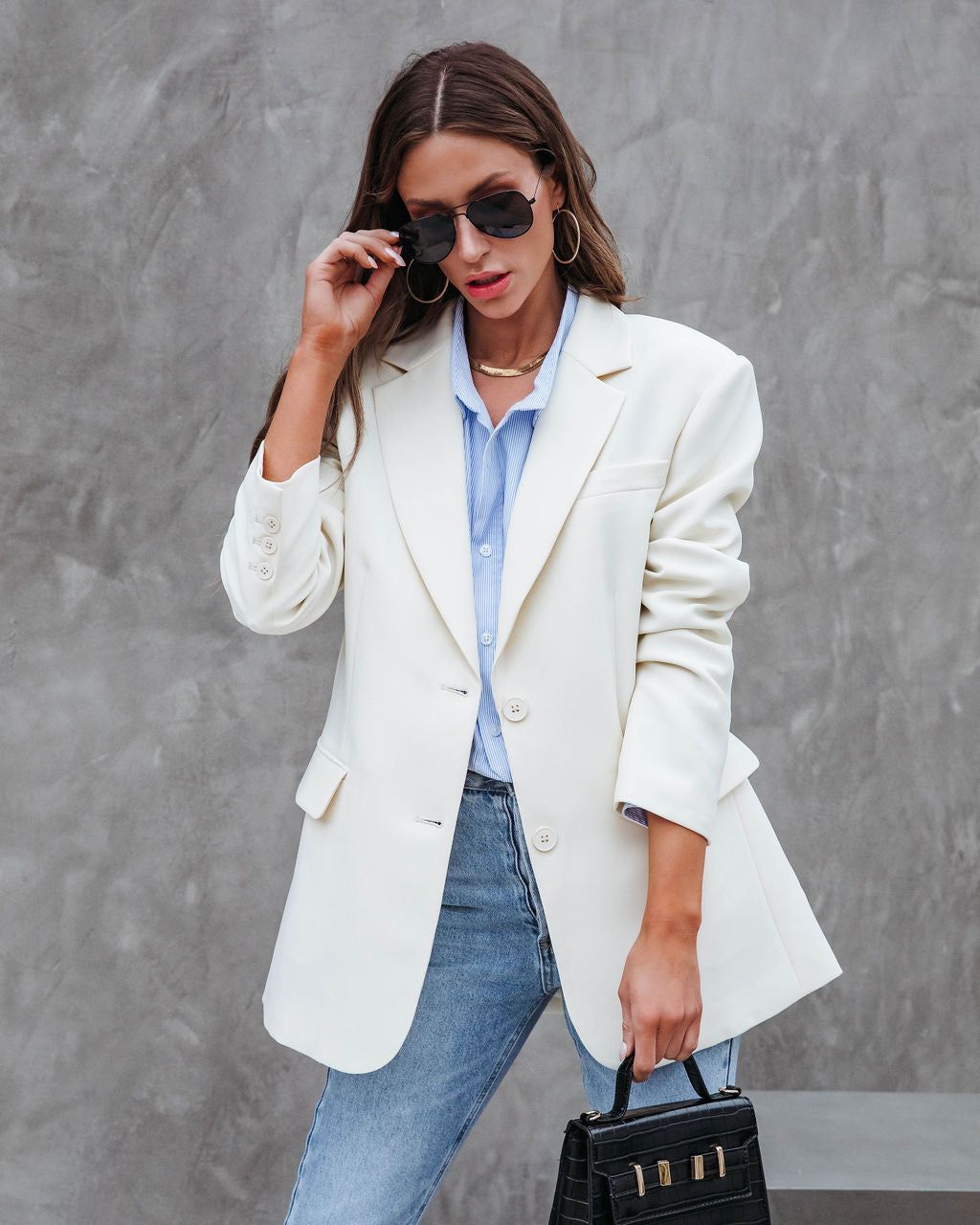 Aria Pocketed Blazer - Cream - FINAL SALE sold by Vici product image thumbnail 7