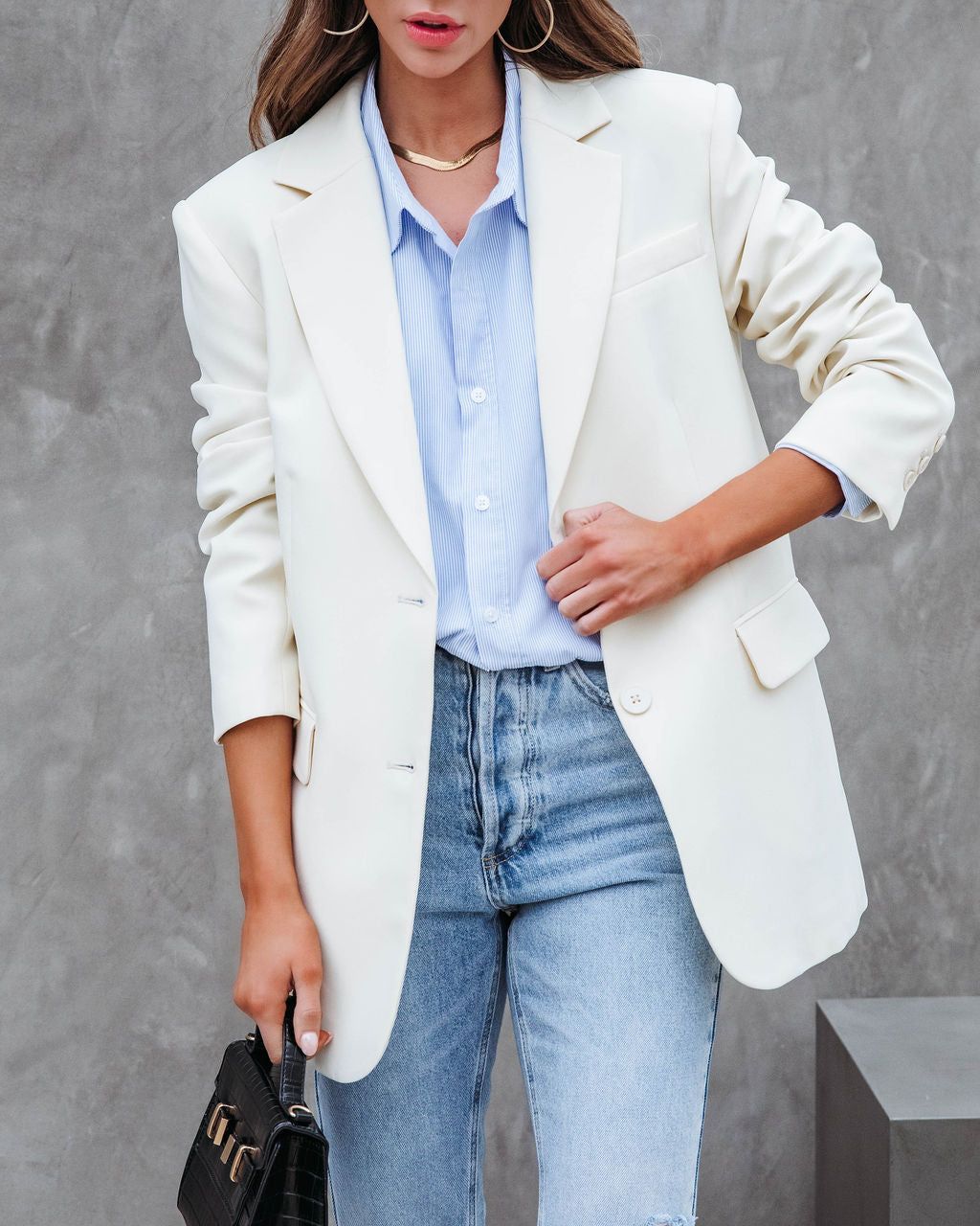 Aria Pocketed Blazer - Cream - FINAL SALE sold by Vici product image thumbnail 2
