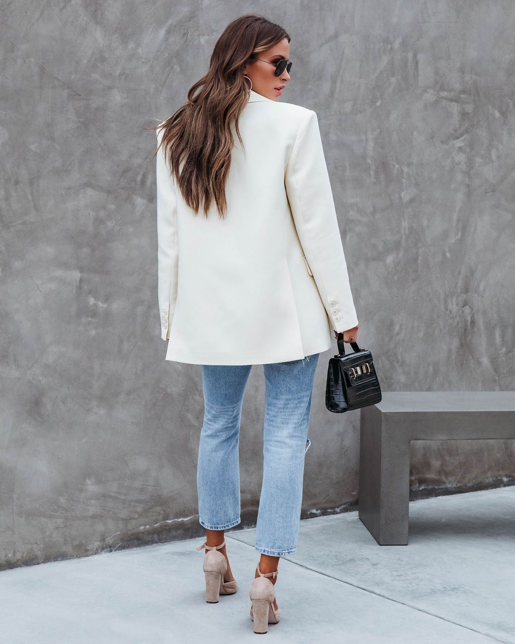 Aria Pocketed Blazer - Cream - FINAL SALE sold by Vici product image thumbnail 4