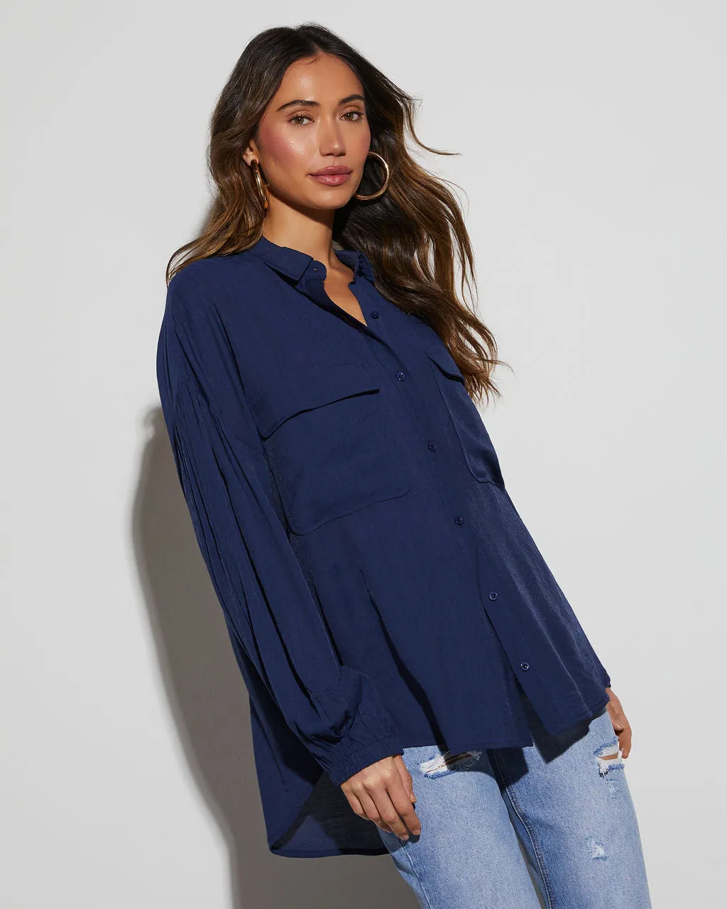 Elowen Balloon Sleeve Button Down Top sold by Vici product image thumbnail 3