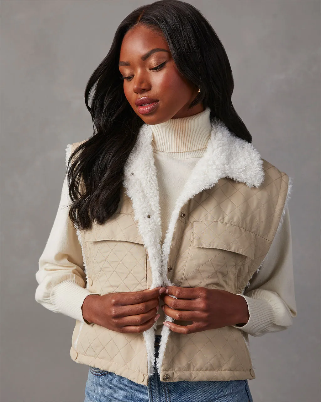 Everlasting Faux Fur Cropped Puffer Vest sold by Vici product image thumbnail 5