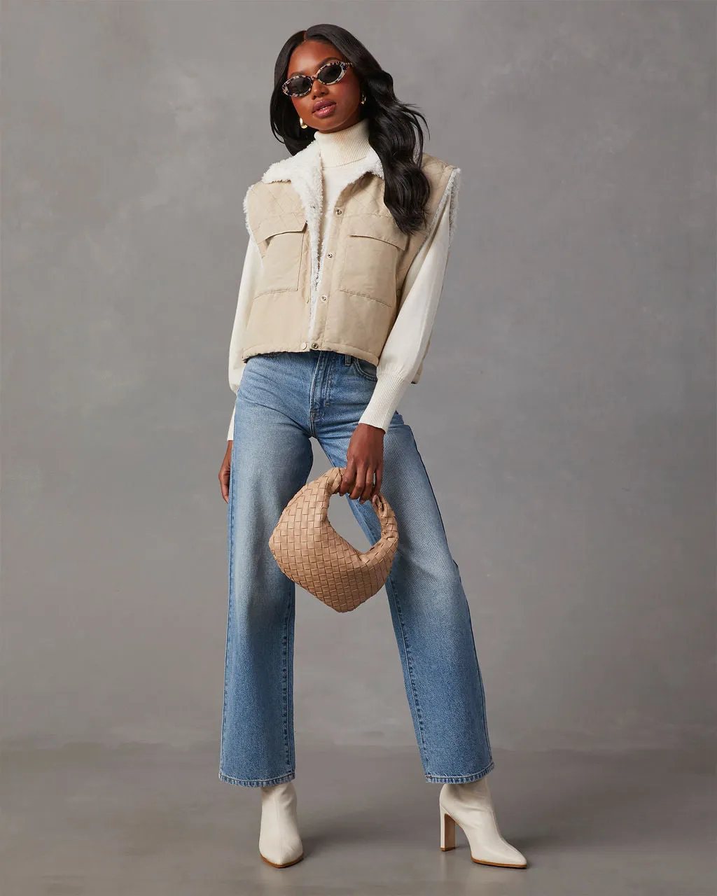 Everlasting Faux Fur Cropped Puffer Vest sold by Vici product image thumbnail 2