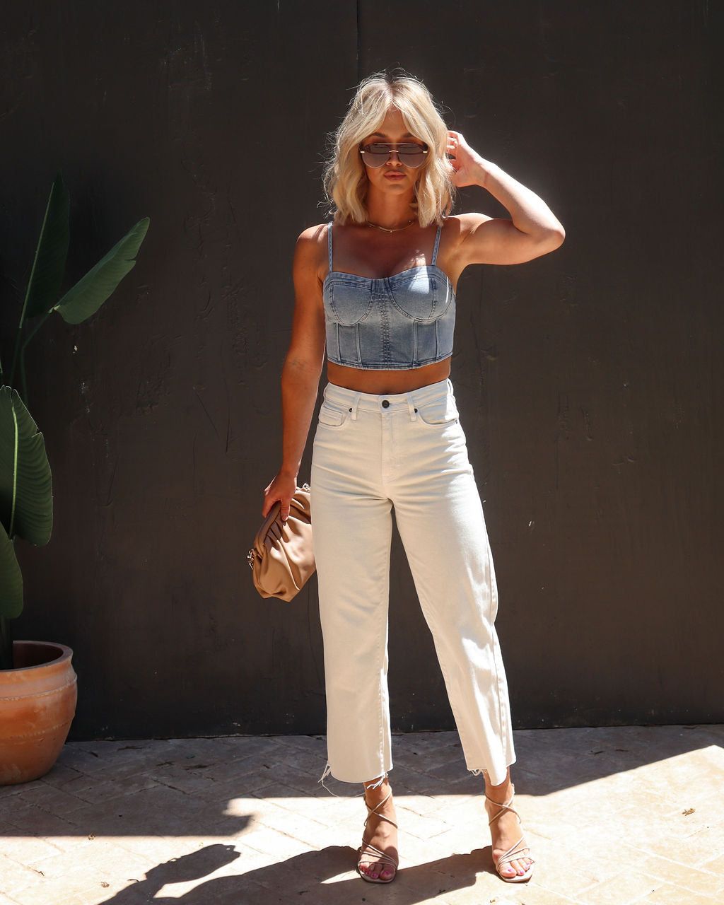 Duffy Denim Corset Crop Top - FINAL SALE sold by Vici product image thumbnail 4