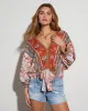 Makayla Abstract V-Neck Long Sleeve Top sold by Vici
