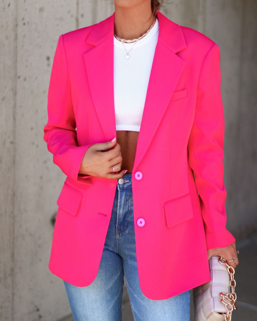 Expectations Pocketed Blazer - Hot Pink - FINAL SALE sold by Vici product image thumbnail 2