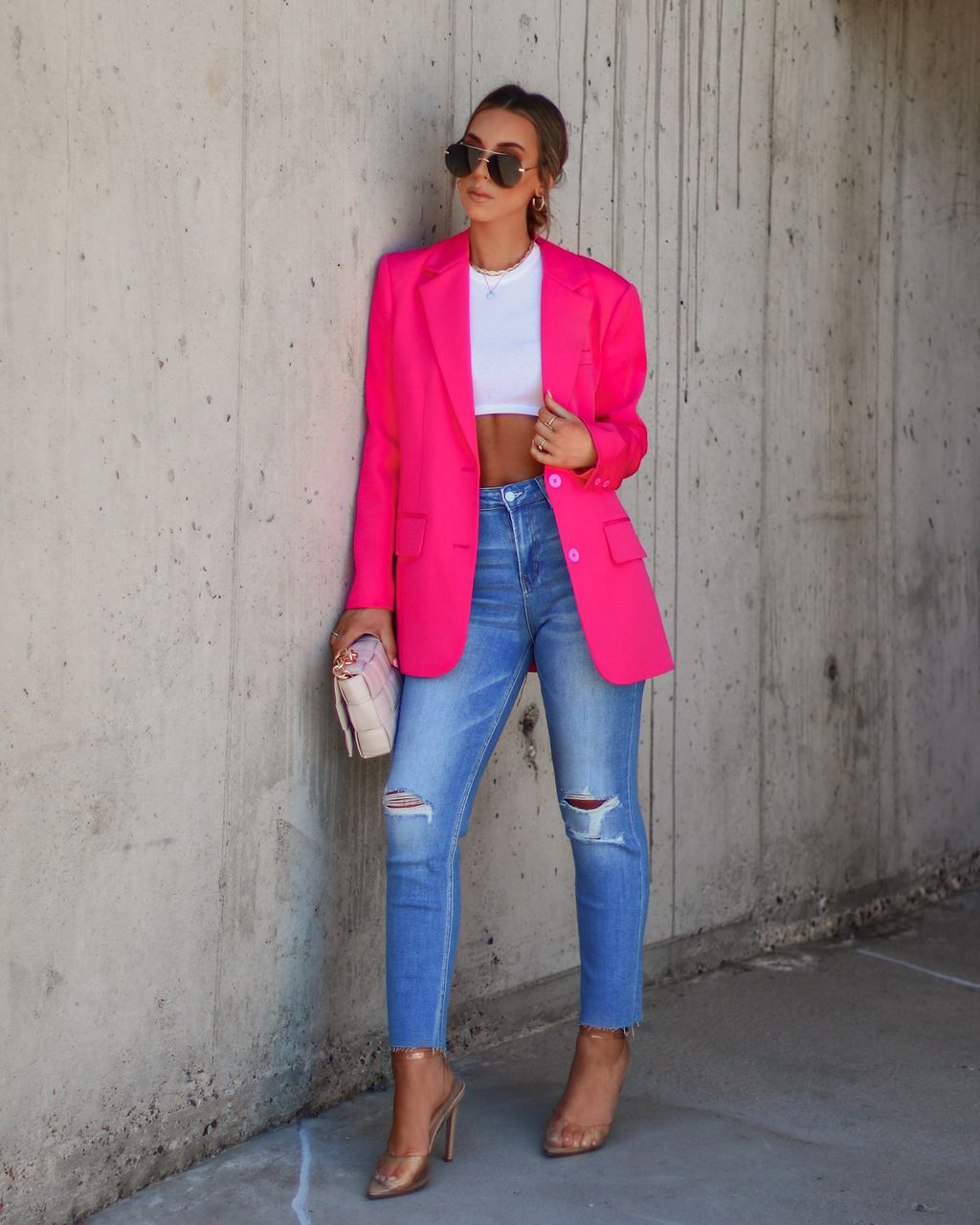 Expectations Pocketed Blazer - Hot Pink - FINAL SALE sold by Vici product image thumbnail 3