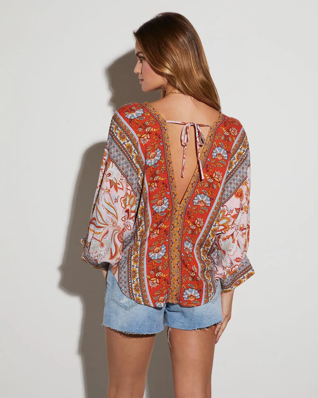 Makayla Abstract V-Neck Long Sleeve Top sold by Vici product image thumbnail 4