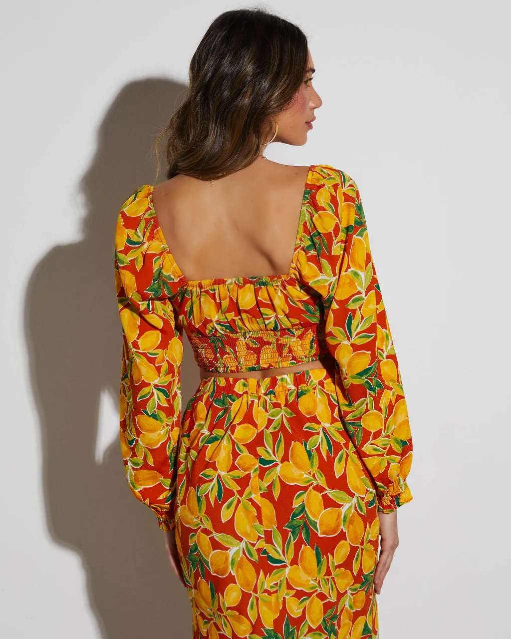 Lemon Spritz Long Sleeve Crop Top sold by Vici product image thumbnail 5