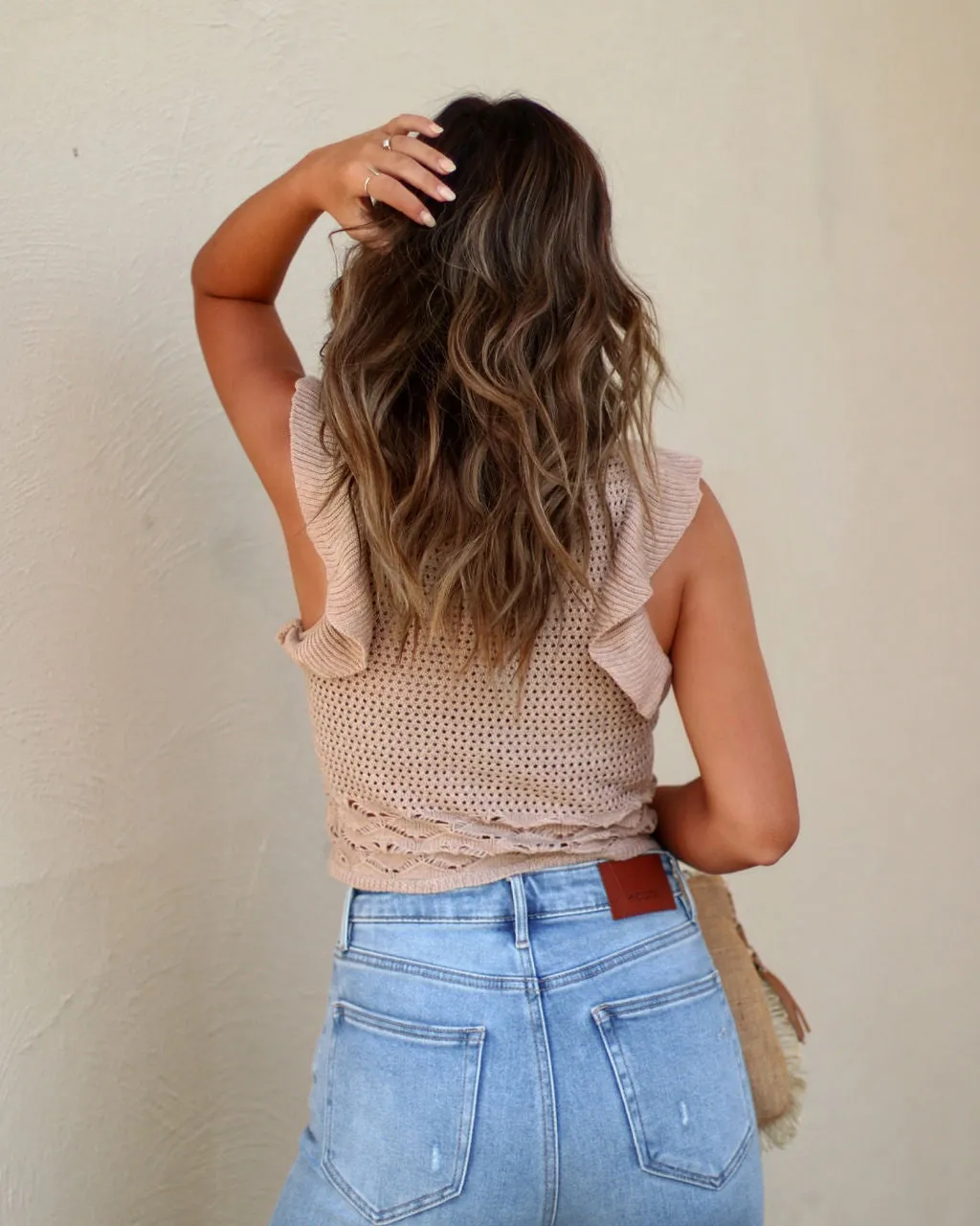 Maris Ruffle Sleeve Crochet Knit Top sold by Vici product image thumbnail 2