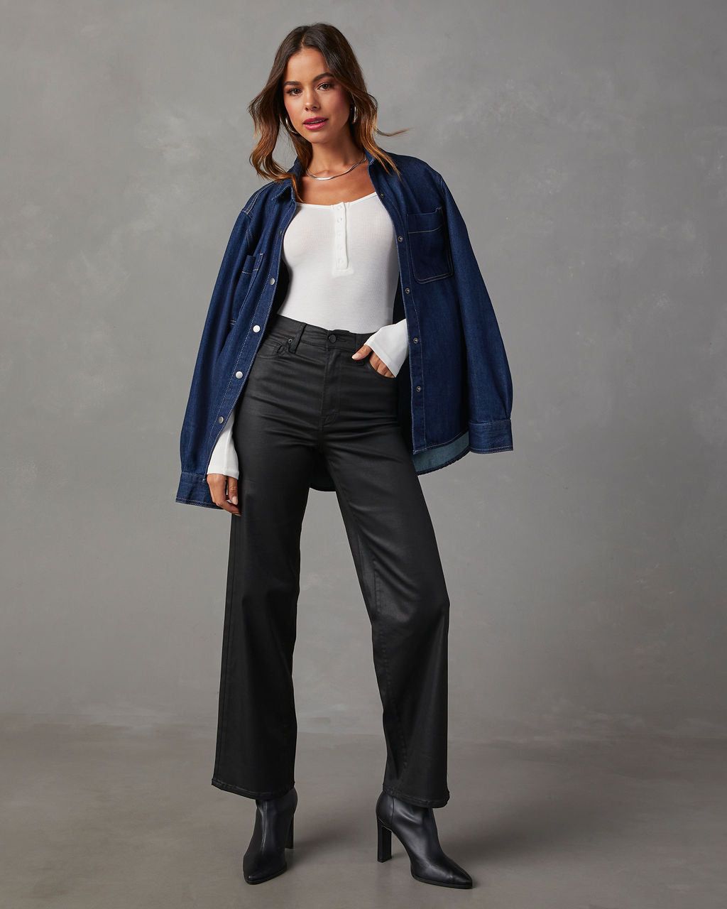 Venus Ribbed Knit Henley Bodysuit - White sold by Vici product image thumbnail 2