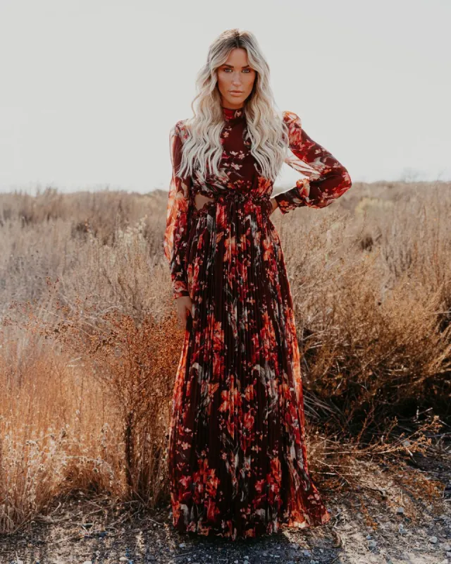 Weeping Willow Pleated Cutout Maxi Dress - FINAL SALE made by Vici