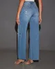 Cooper Super Stretch Distressed Wide Leg Jeans sold by Vici
