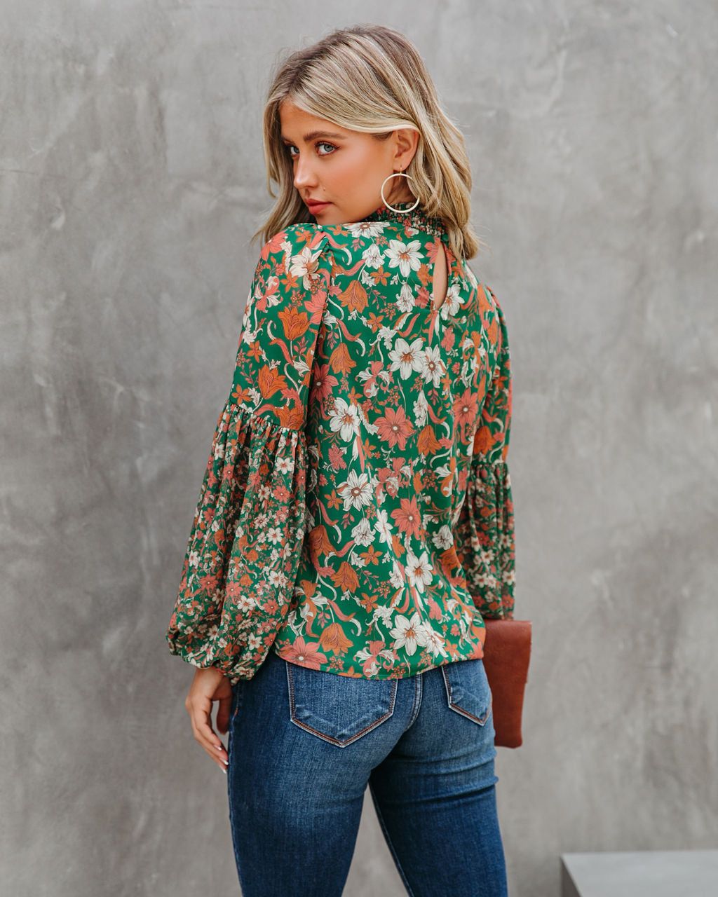Evander Floral Balloon Sleeve Blouse - FINAL SALE sold by Vici product image thumbnail 2