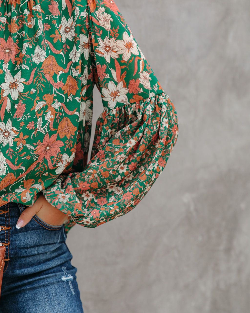 Evander Floral Balloon Sleeve Blouse - FINAL SALE sold by Vici product image thumbnail 6
