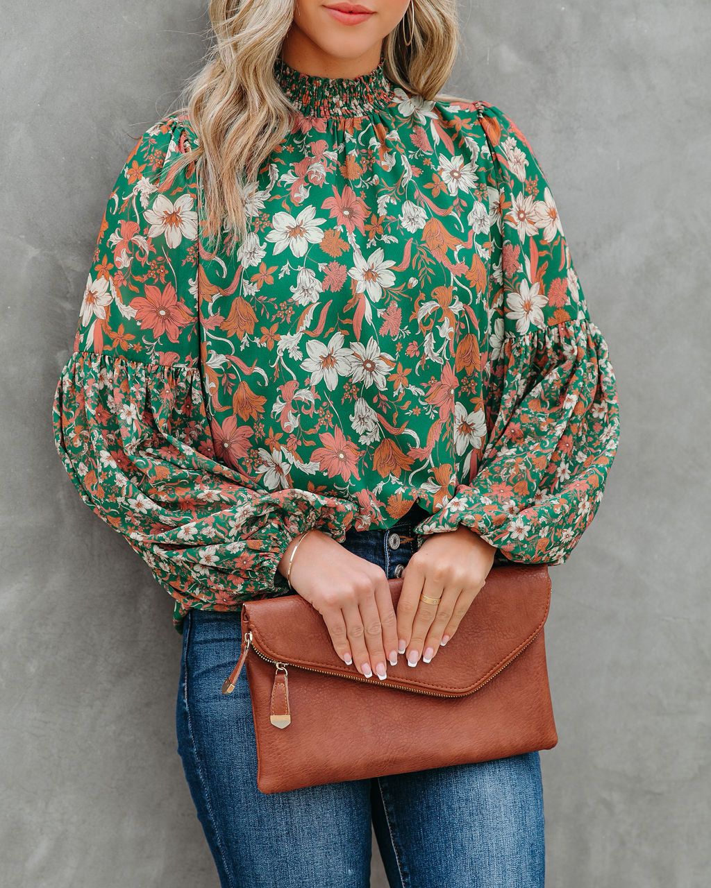 Evander Floral Balloon Sleeve Blouse - FINAL SALE sold by Vici product image thumbnail 7