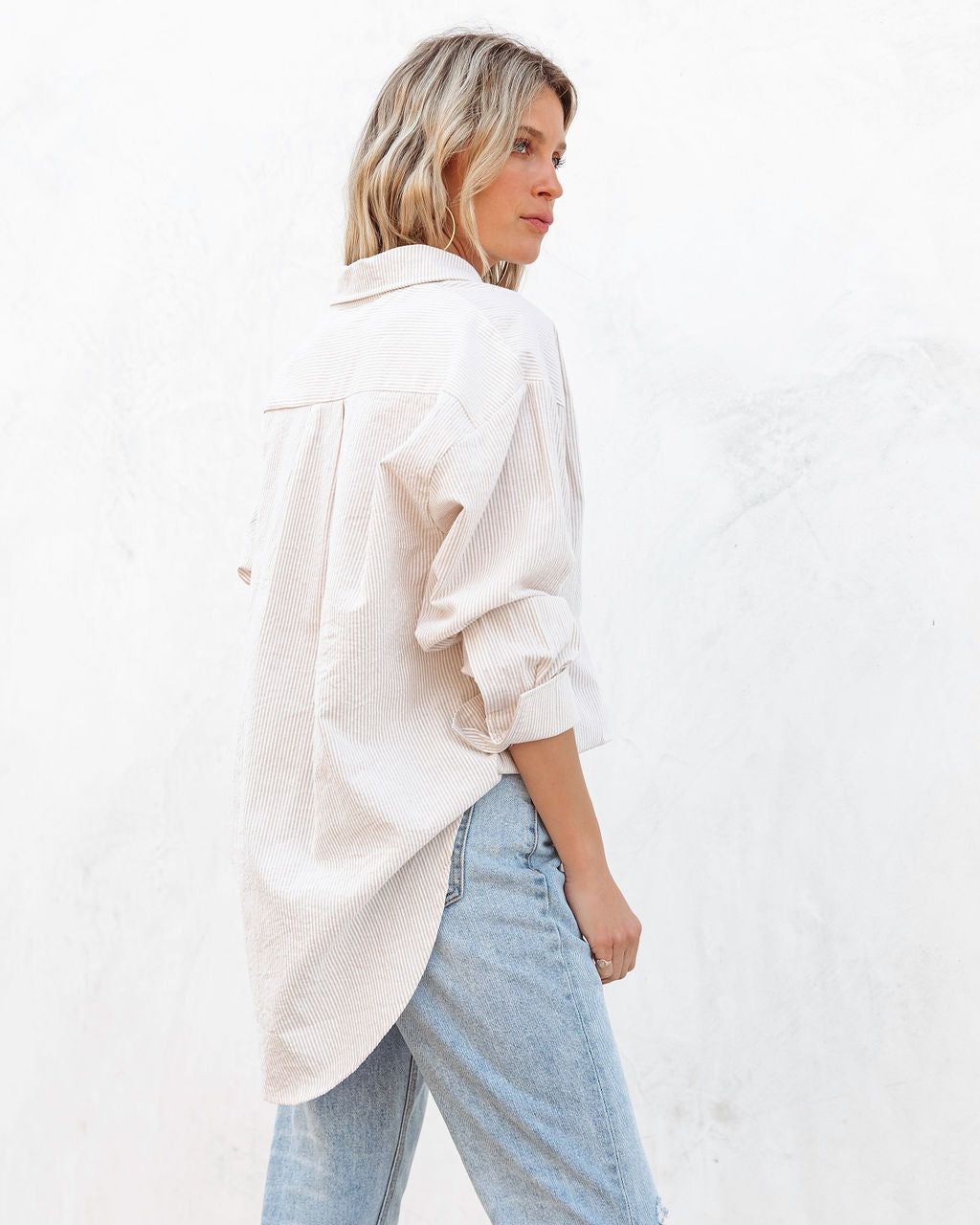 Sandy Days Cotton Stripe Button Down Top sold by Vici product image thumbnail 4