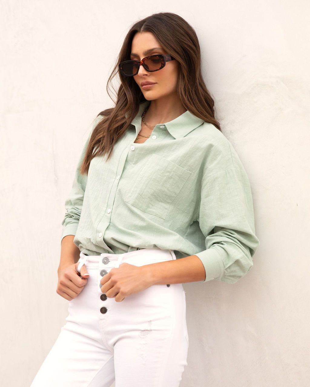 Breeze Along Cotton Button Down Top sold by Vici product image thumbnail 4