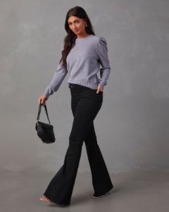 Claudelle Puff Sleeve Knit Sweater sold by Vici