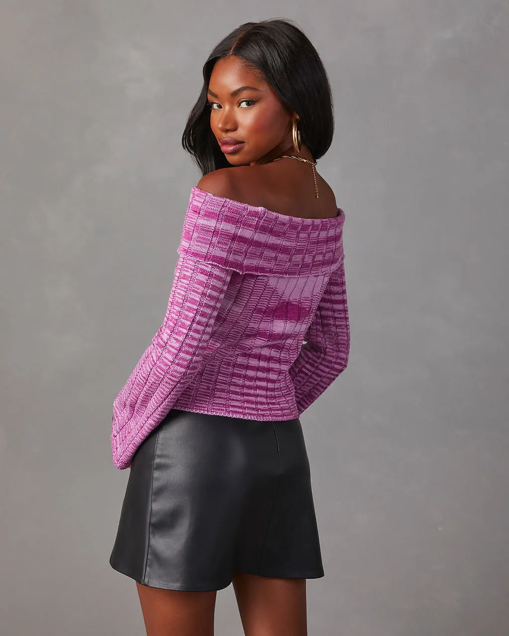Daphne Off The Shoulder Ribbed Sweater sold by Vici product image thumbnail 5