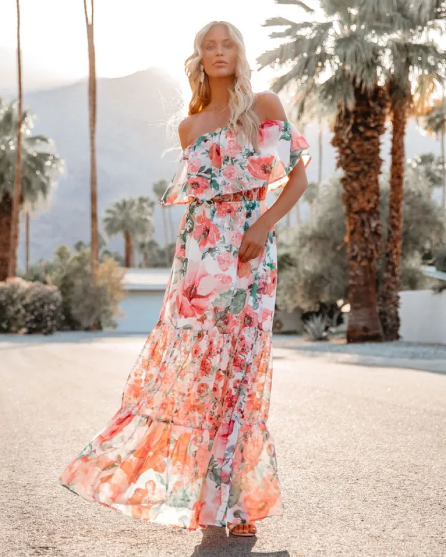 Jaiden Floral Off The Shoulder Maxi Dress - FINAL SALE sold by Vici