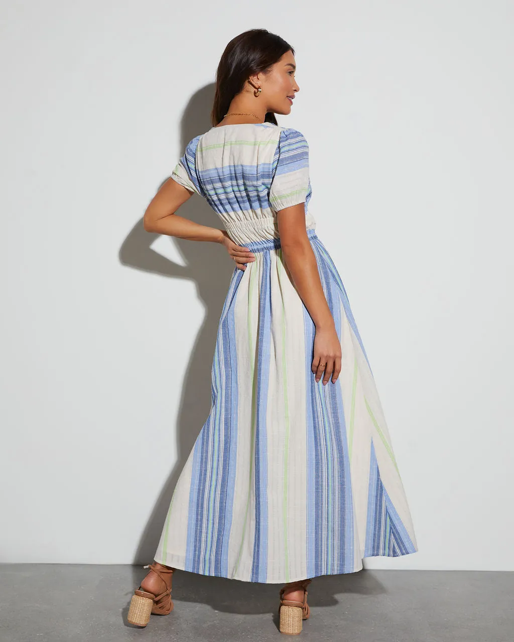 Tinsley Striped V-Neck Maxi Dress sold by Vici product image thumbnail 4