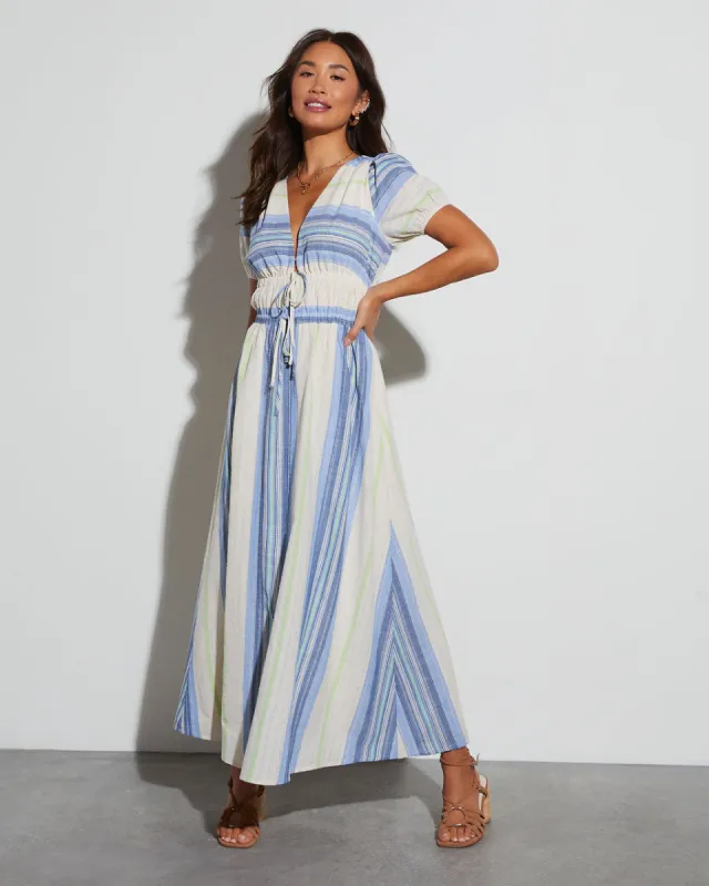 Tinsley Striped V-Neck Maxi Dress sold by Vici