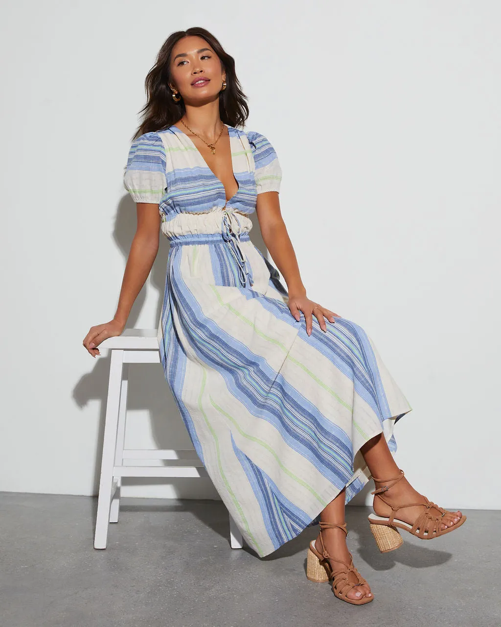 Tinsley Striped V-Neck Maxi Dress sold by Vici product image thumbnail 2