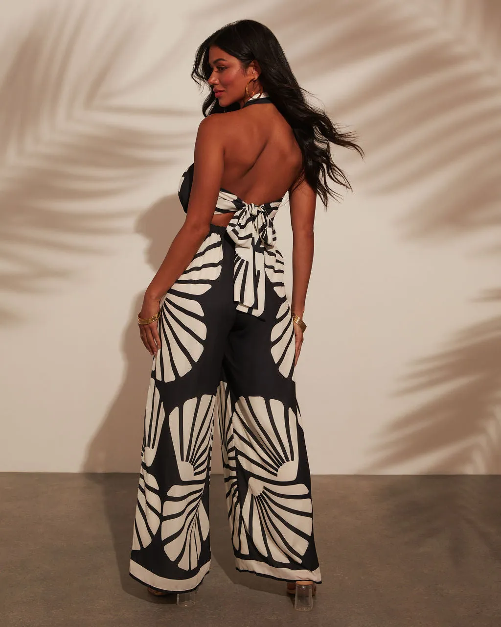 Riviera Roam Printed Halter Jumpsuit sold by Vici product image thumbnail 4