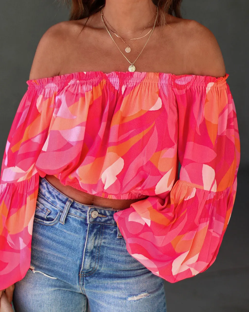 Tropical Spring Printed Off The Shoulder Top sold by Vici product image thumbnail 2