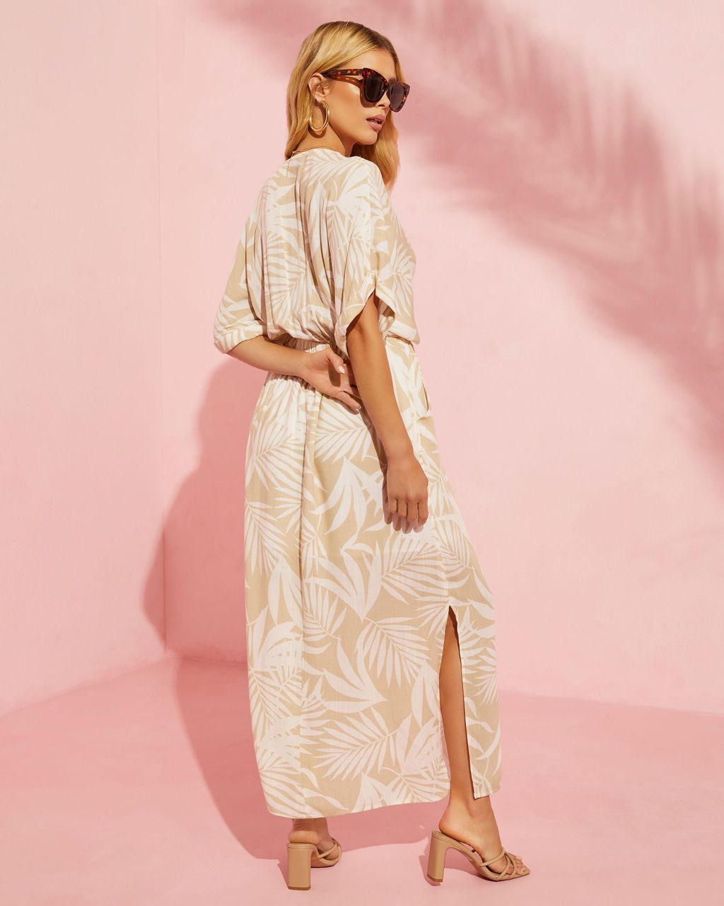 Sand And Sea Wrap Midi Dress - Cream/Beige - SALE sold by Vici product image thumbnail 2