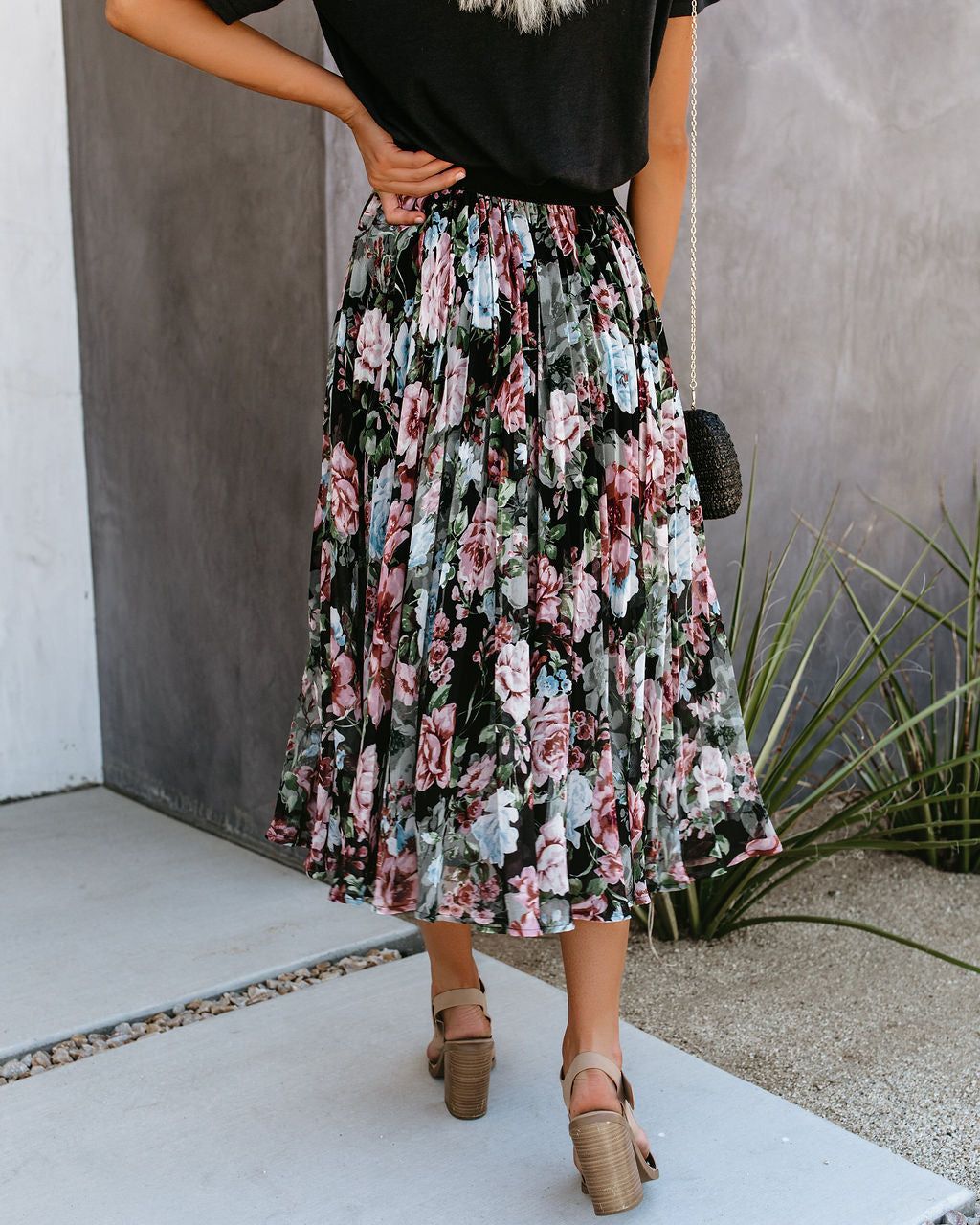 Pleats, Please Floral Midi Skirt sold by Vici product image thumbnail 2