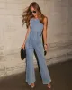Janie Flare Leg Denim Jumpsuit sold by Vici