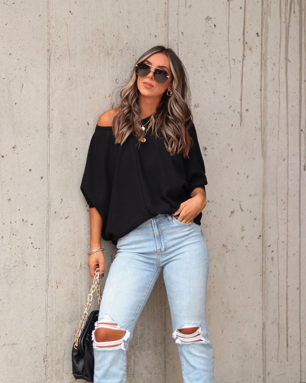 Fitch Waffle Knit Dolman Long Sleeve Top sold by Vici product image thumbnail 2