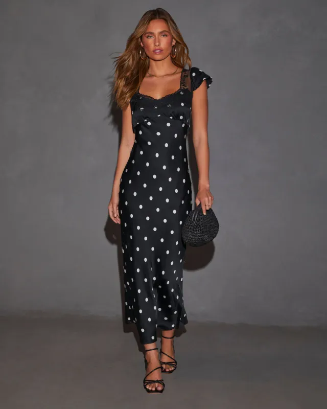 Bianca Flutter Sleeve Lace Trim Maxi Dress sold by Vici