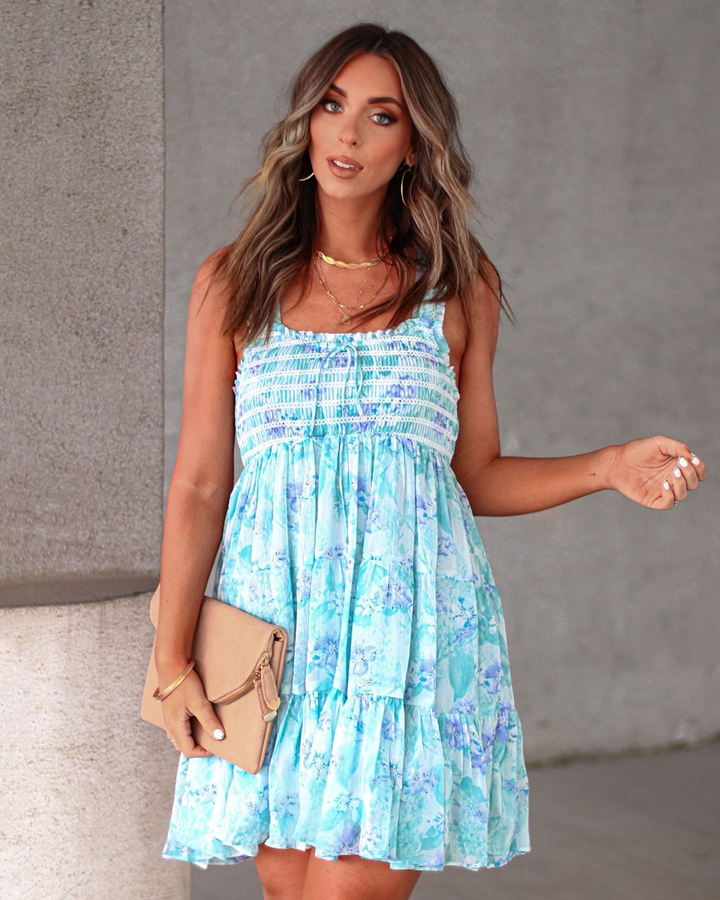 Vivica Floral Smocked Babydoll Dress sold by Vici